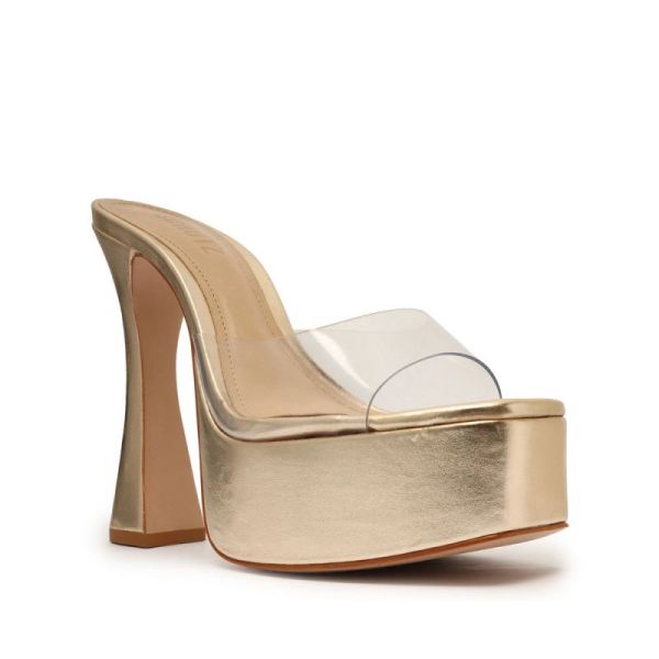 Schutz | Women's Haila Vinyl&Metallic Leather Sandal-Metallic