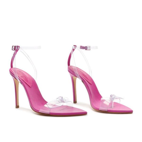 Schutz | Women's Elyda Leather&Vinyl Sandal-Very Pink