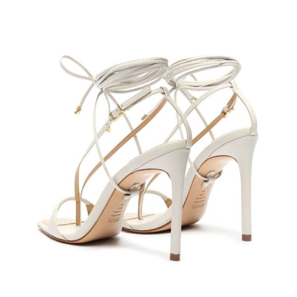 Schutz | Women's Vikki Leather Sandal | Stiletto-heeled Style  -Pearl