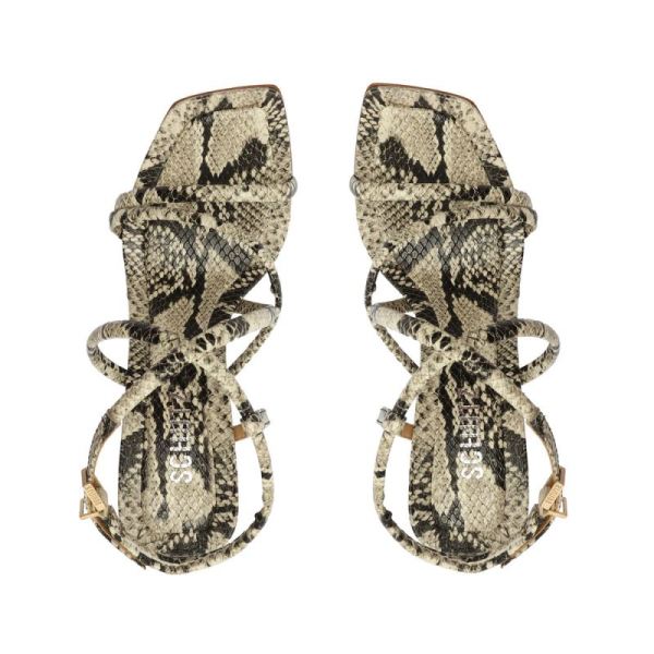 Schutz | Women's Lovi Snake-Embossed Leather Sandal-Natural Snake