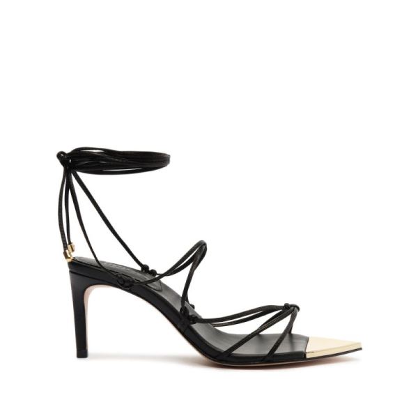 Schutz | Women's Hana Mid Nappa Leather Sandal-Black