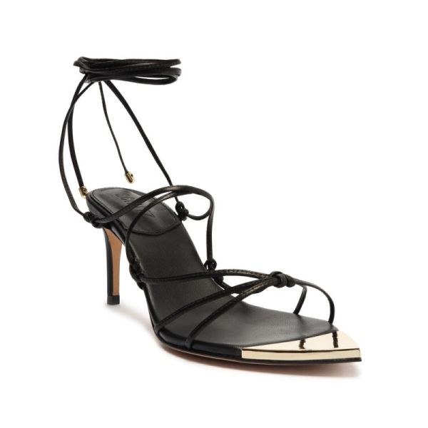 Schutz | Women's Hana Mid Nappa Leather Sandal-Black