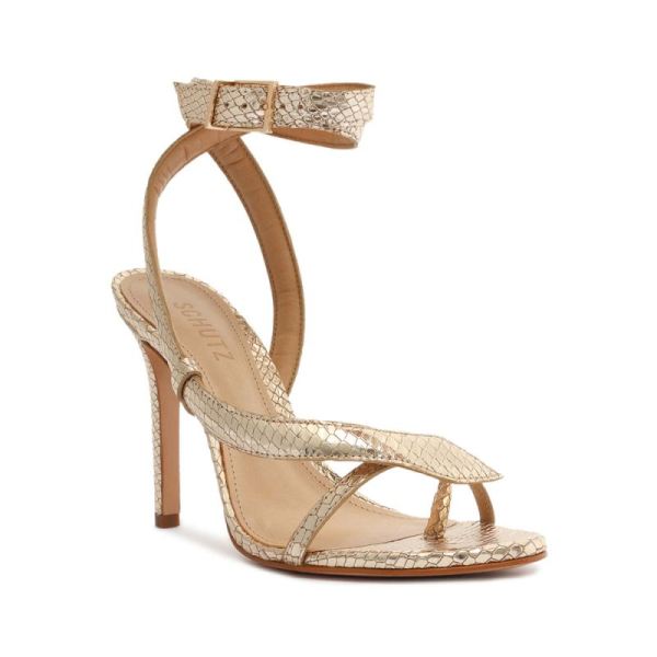 Schutz | Women's Courtney High Metallic Sandal-Gold