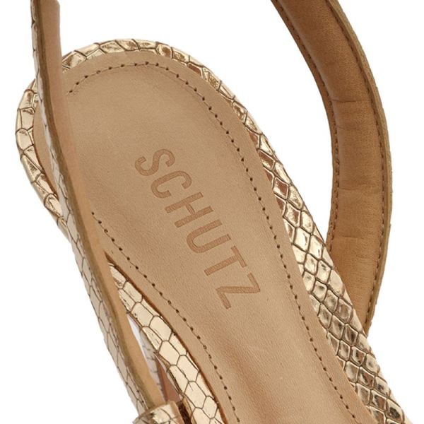 Schutz | Women's Courtney High Metallic Sandal-Gold