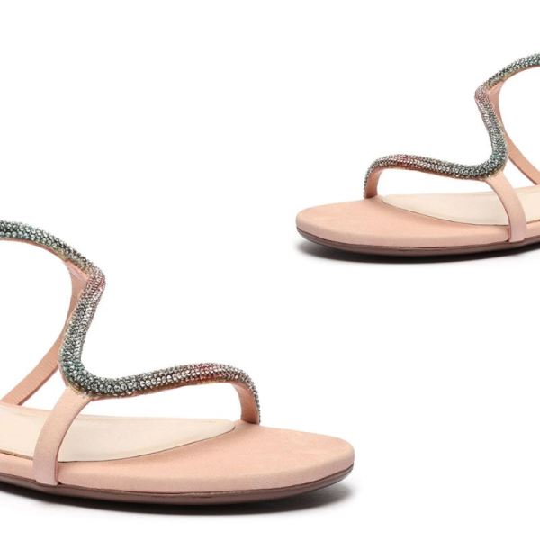 Schutz | Women's Agaviny Studded Nubuck Sandal-Sweet Rose