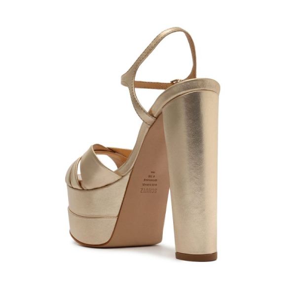 Schutz | Women's Keefa High Metallic Leather Sandal-Metallic