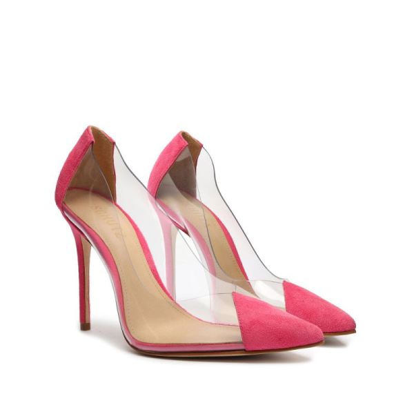 Schutz | Women's Cendi Vinyl&Leather Pump-Vibrant Pink