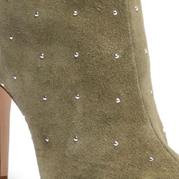 Schutz | Women's Maryana Studded Suede Boot-Aspen Green