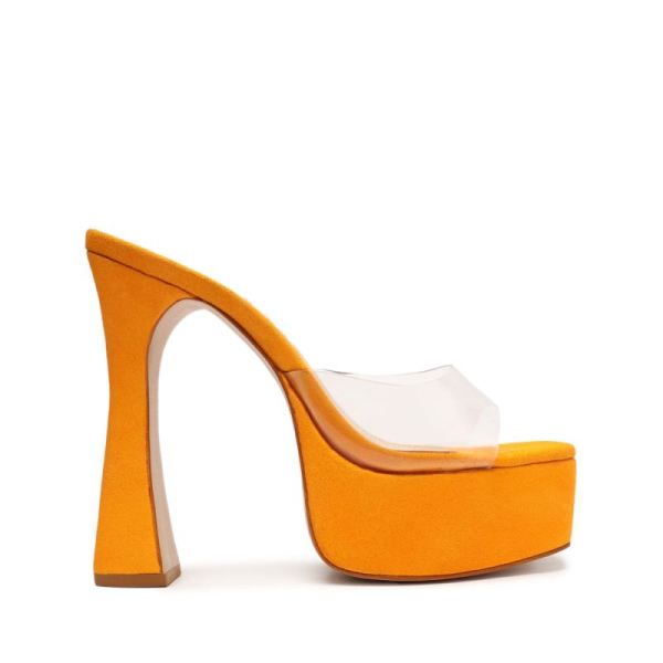 Schutz | Women's Haila Vinyl&Suede Sandal-Orange