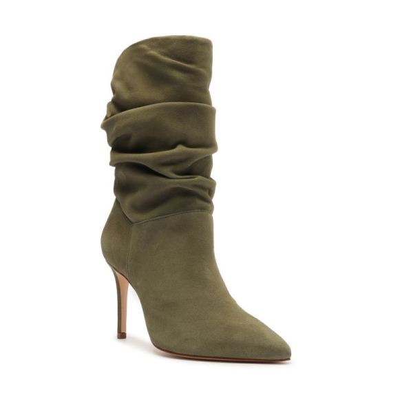 Schutz | Women's Ashlee Suede Bootie-Aspen Green