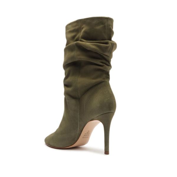 Schutz | Women's Ashlee Suede Bootie-Aspen Green