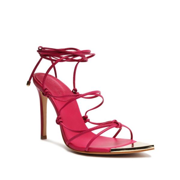 Schutz | Women's Hana Nappa Leather Sandal-Hot Pink