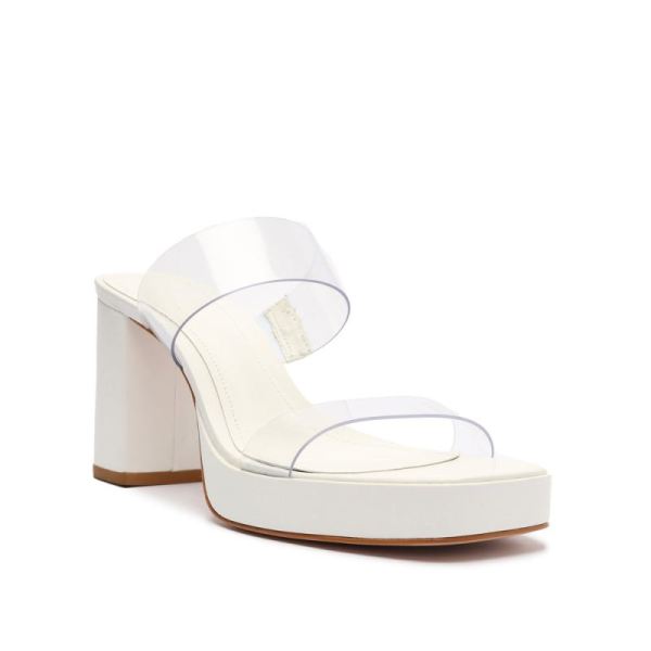 Schutz | Women's Ariella Platform Vinyl Sandal-White