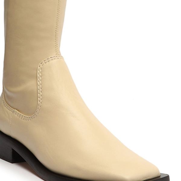 Schutz | Women's Guily Up Leather Boot-Eggshell
