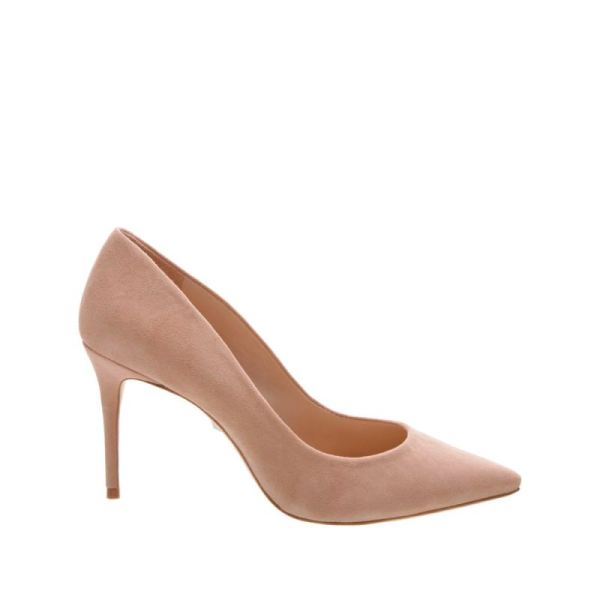 Schutz | Women's Lou Lo Pump in Nude Suede -Honey Beige