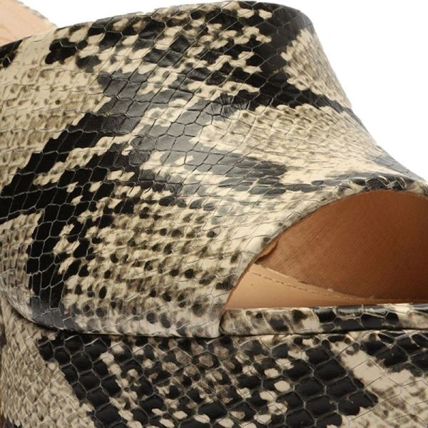 Schutz | Women's Darah Snake Embossed Leather Sandal-Natural Snake