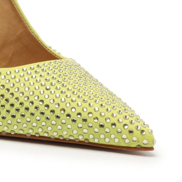 Schutz | Women's Lou Crystal Nubuck Pump-Wild Lime