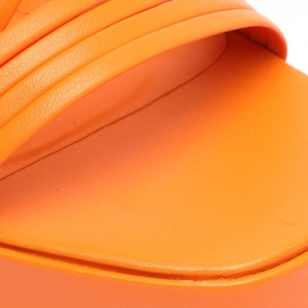 Schutz | Women's Glenna Platform Leather Sandal-Bright Tangerine