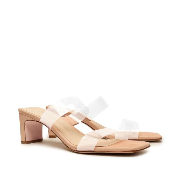 Schutz | Women's Taina Vinyl&Leather Sandal-Honey Beige