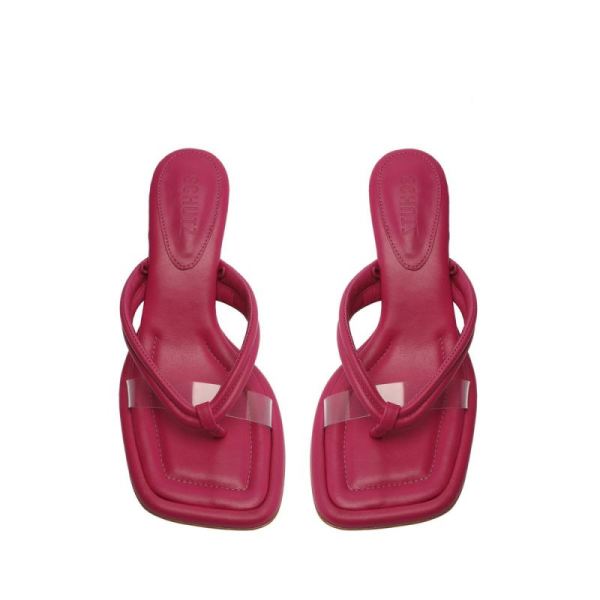 Schutz | Women's Meghan Mid Vinyl Sandal-Hot Pink