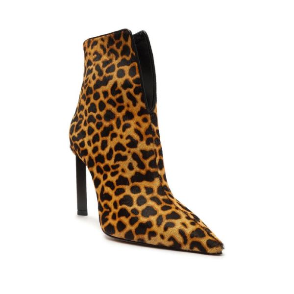 Schutz | Women's Viha Leopard-Printed Leather Bootie-Leopard