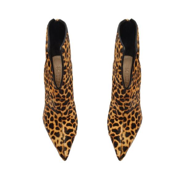 Schutz | Women's Viha Leopard-Printed Leather Bootie-Leopard