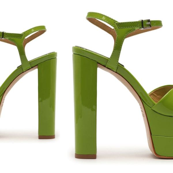 Schutz | Women's Keefa High Patent Sandal-Green