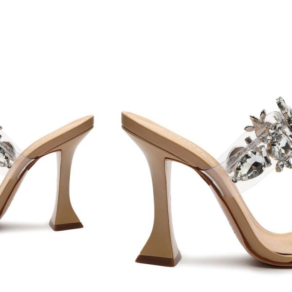 Schutz | Women's Laureen Vinyl&Crystal Sandal-Light Wood