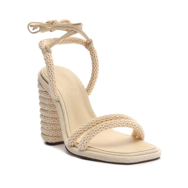 Schutz | Women's Leenah Leather Sandal-Eggshell