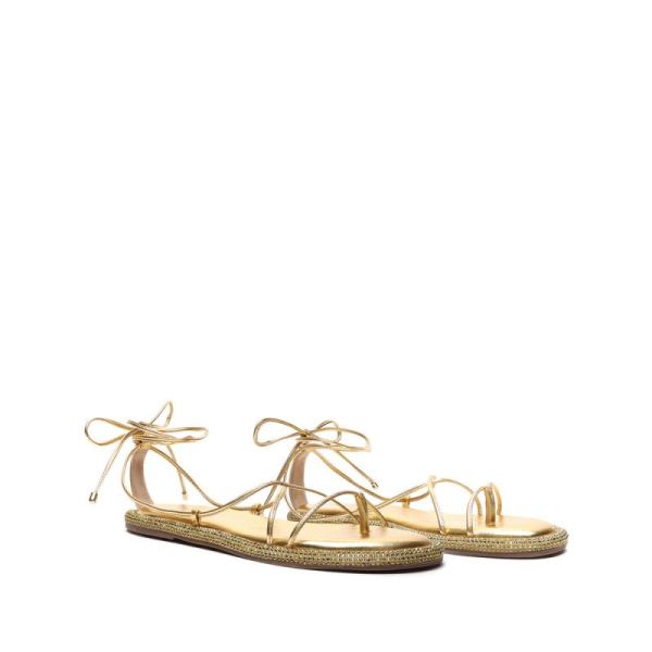 Schutz | Women's Kittie Metallic Leather Sandal-Gold