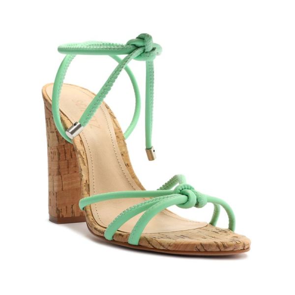 Schutz | Women's Suzy High Block Leather Sandal-Deep Mint