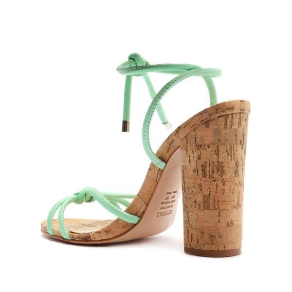 Schutz | Women's Suzy High Block Leather Sandal-Deep Mint