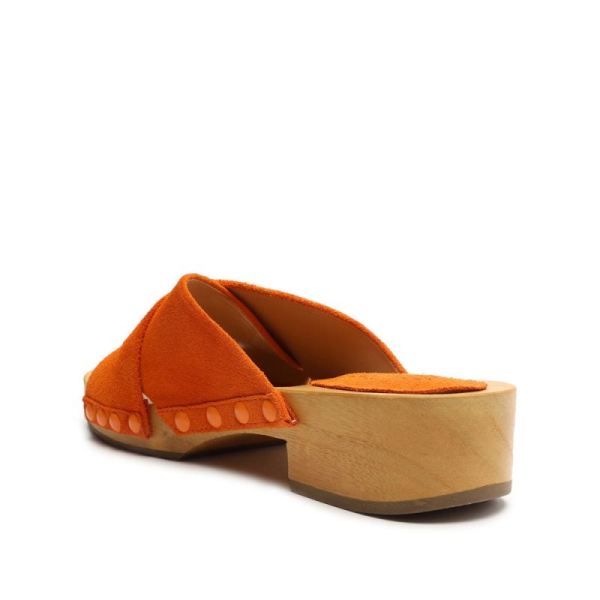 Schutz | Women's Jett Suede Sandal-Bright Tangerine