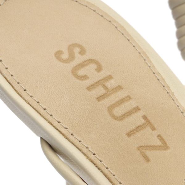 Schutz | Women's Tinah Leather&Nappa Sandal-Eggshell