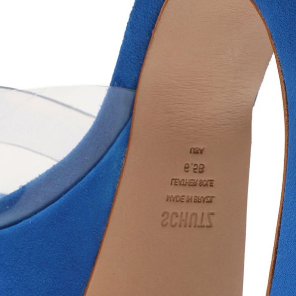 Schutz | Women's Haila Vinyl&Suede Sandal-Blue