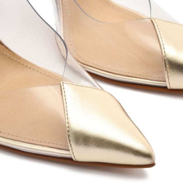 Schutz | Women's Cendi Metallic Leather&Vinyl Pump-Gold