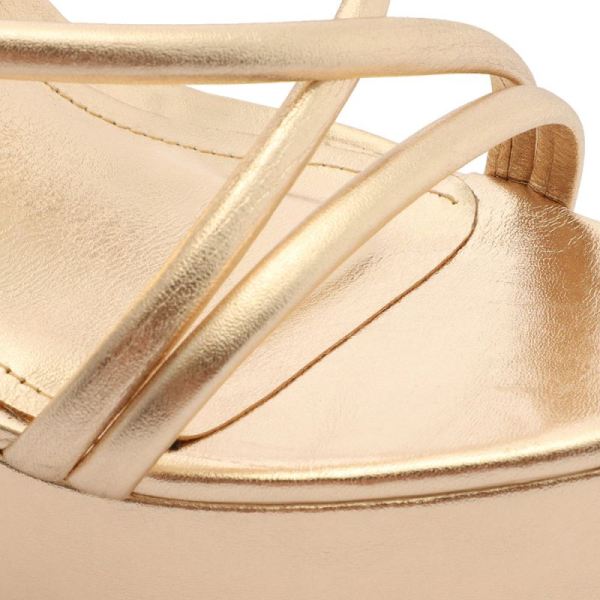 Schutz | Women's Zila Metallic Leather Sandal-Gold