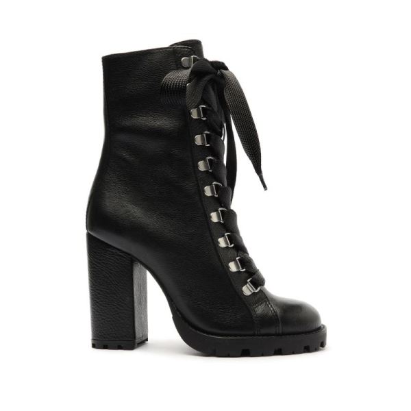 Schutz | Women's Zhara Up Leather Bootie-Black