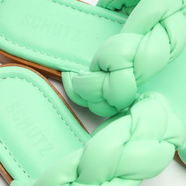 Schutz | Women's Soo Leather Sandal-Deep Mint