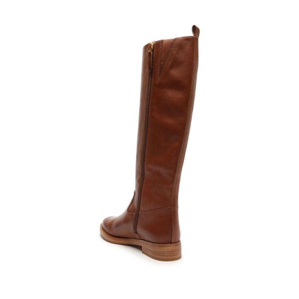 Schutz | Women's Goldie Leather Boot-Dark Caramel