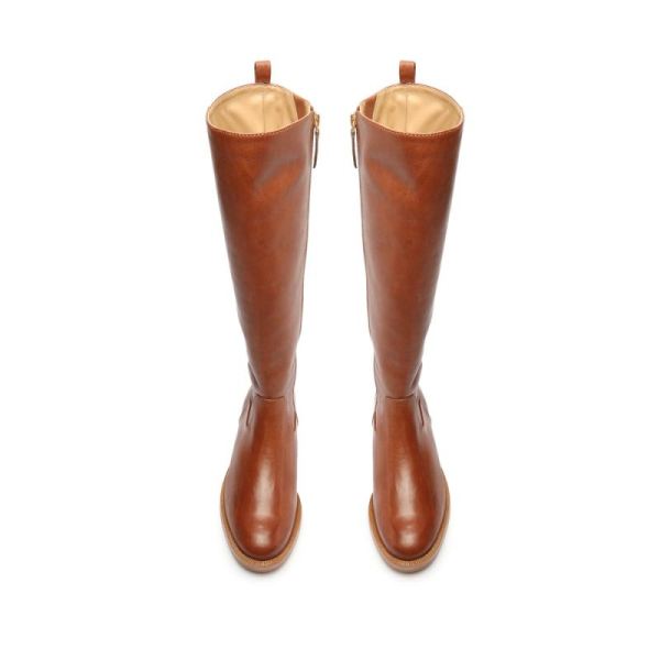 Schutz | Women's Goldie Leather Boot-Dark Caramel