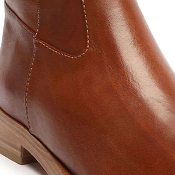 Schutz | Women's Goldie Leather Boot-Dark Caramel