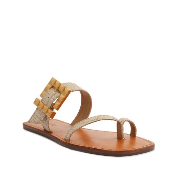 Schutz | Women's Malie Fabric Sandal-Straw