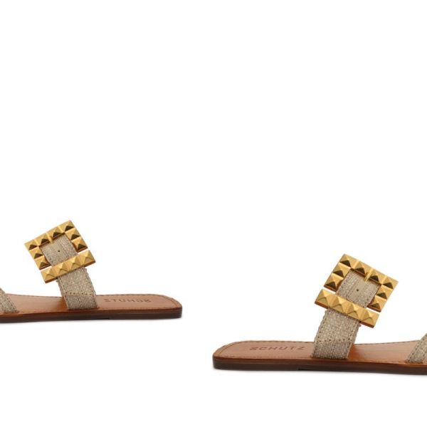 Schutz | Women's Malie Fabric Sandal-Straw