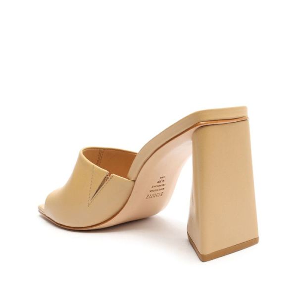 Schutz | Women's Lizah Leather Sandal: Minimal Chic Mood  -Honey Beige