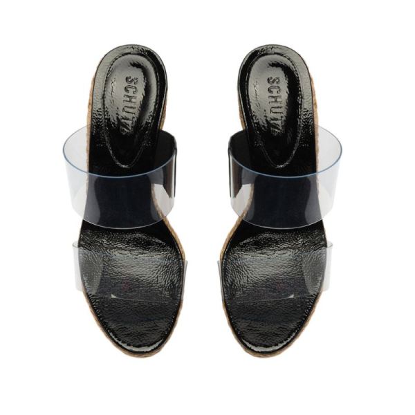 Schutz | Women's Arien Vinyl&Patent Leather Sandal-Black