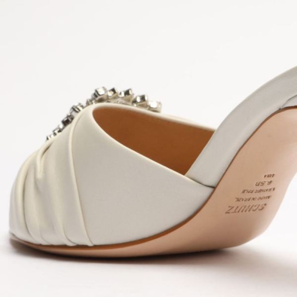 Schutz | Women's Meisho Mid Nappa Leather Sandal-Pearl