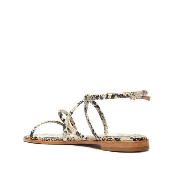 Schutz | Women's Lovi Snake-Embossed Leather Flat-Natural Snake