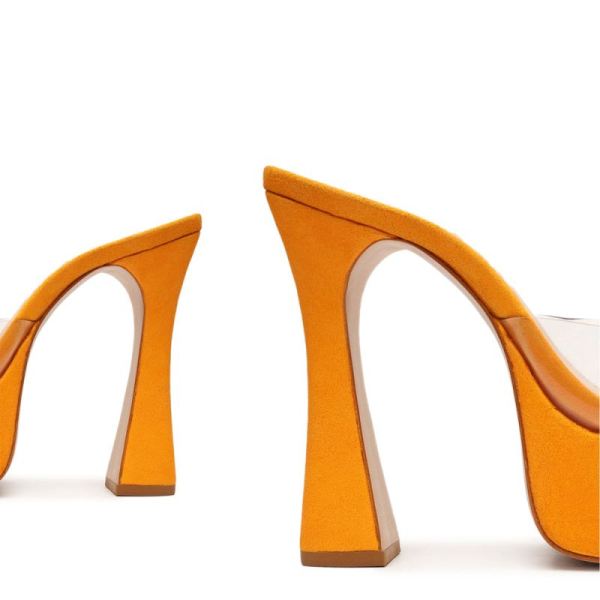 Schutz | Women's Haila Vinyl&Suede Sandal-Orange