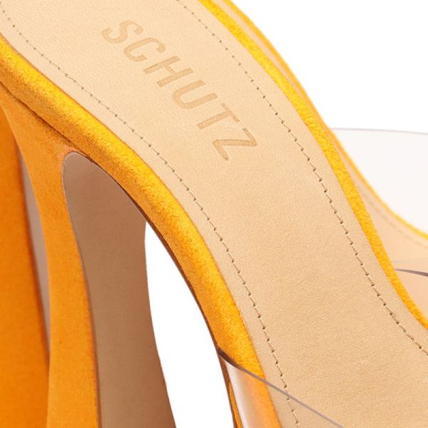 Schutz | Women's Haila Vinyl&Suede Sandal-Orange